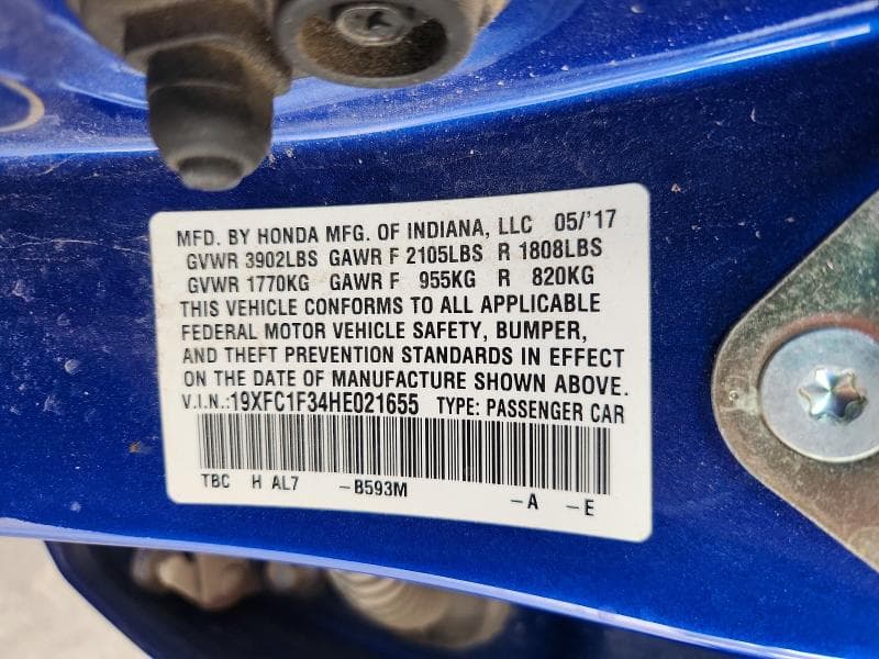 2017 HONDA CIVIC EX 12