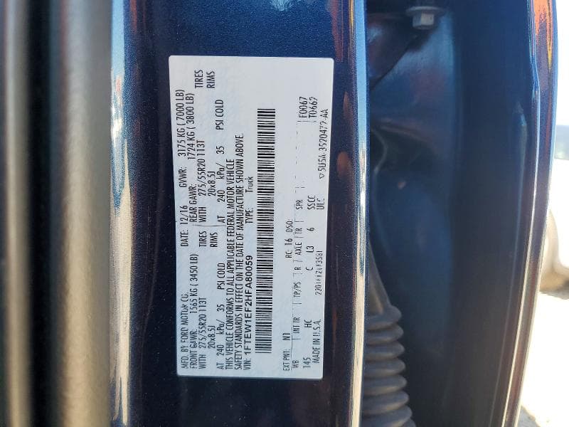 2017 FORD F150 SUPERCREW 12