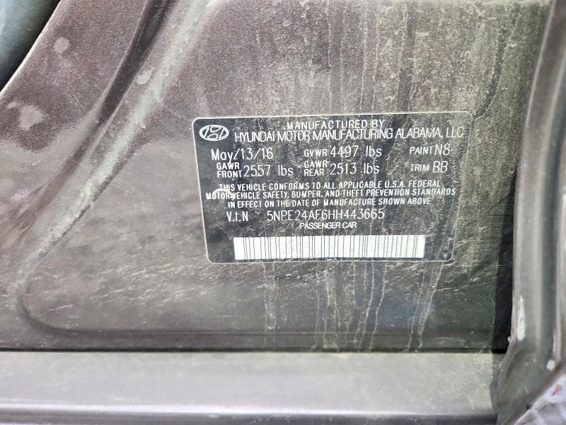 2017 HYUNDAI SONATA SE 12
