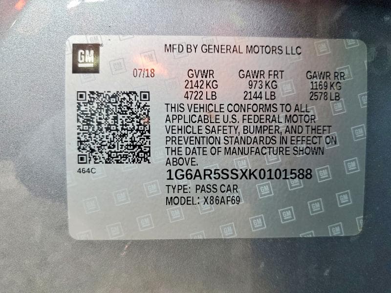 2019 CADILLAC CTS LUXURY 12