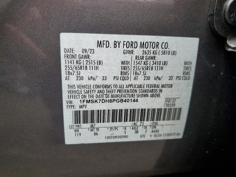 2023 FORD EXPLORER XLT 14