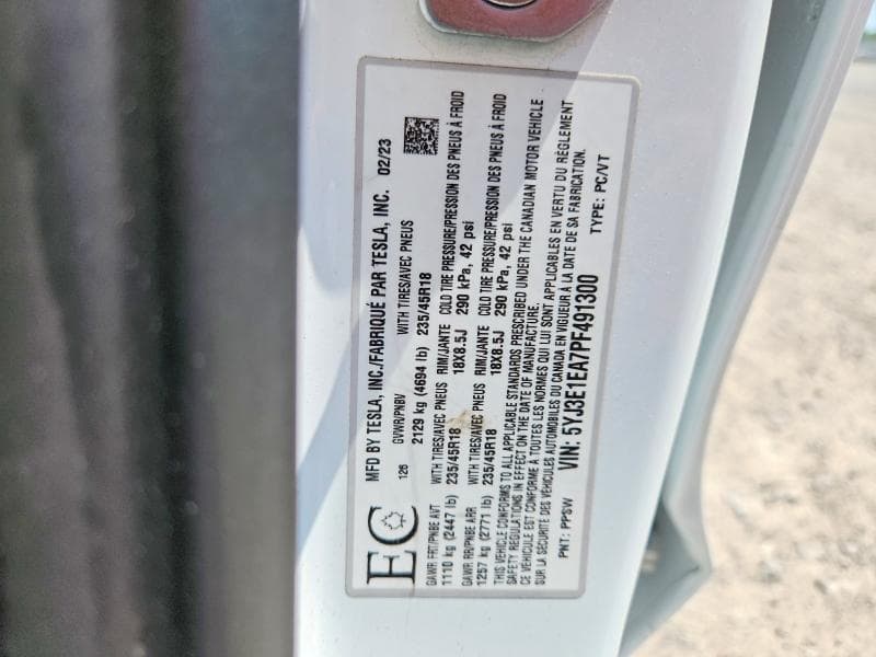 2023 TESLA MODEL 3 12