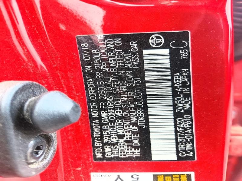 2018 TOYOTA PRIUS TWO 13