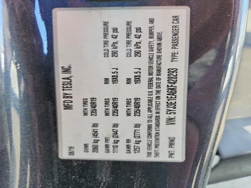 2019 TESLA MODEL 3 12