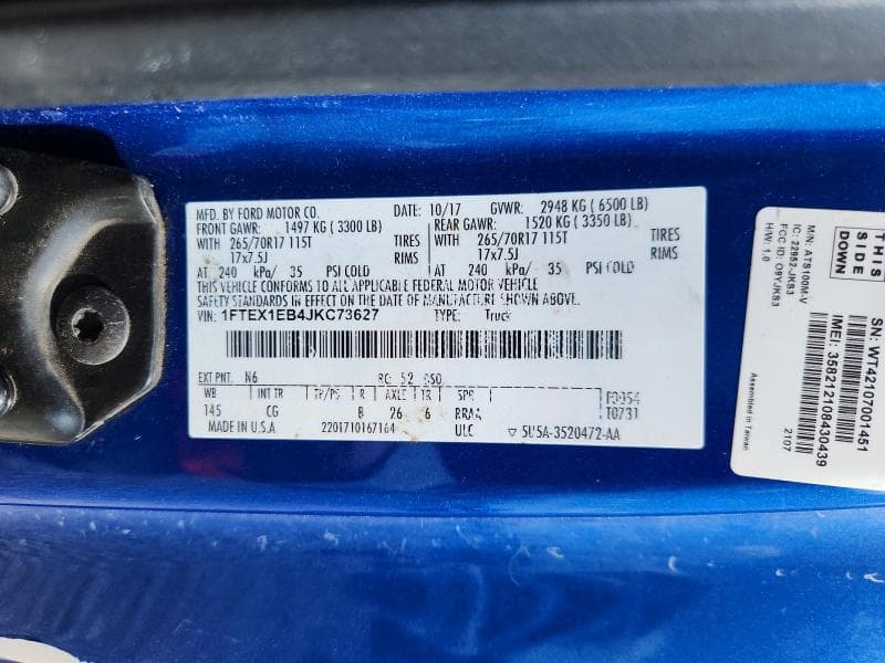 2018 FORD F150 SUPER CAB 12