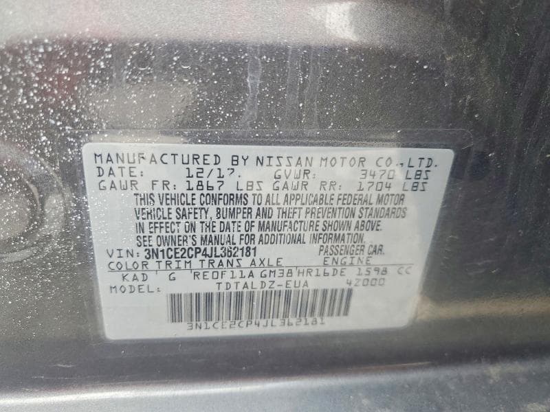 2018 NISSAN VERSA NOTE SV 14