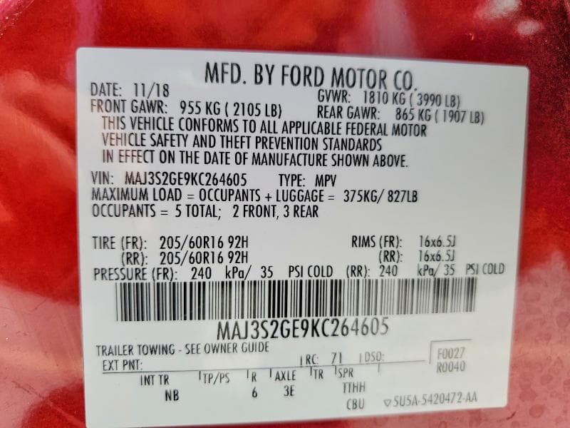 2019 FORD ECOSPORT SE 13
