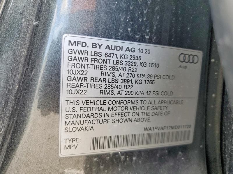 2021 AUDI Q8 PRESTIGE S-LINE 13