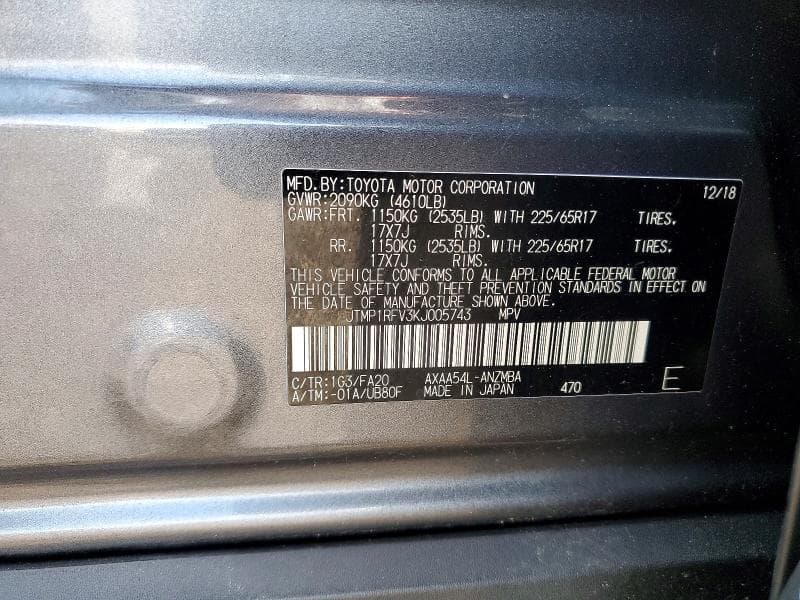 2019 TOYOTA RAV4 XLE 12