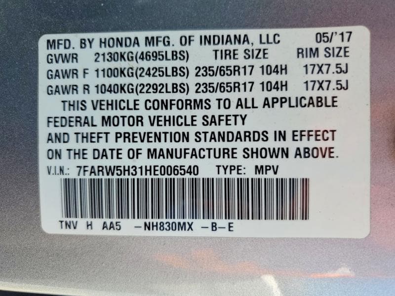 2017 HONDA CR-V LX 13