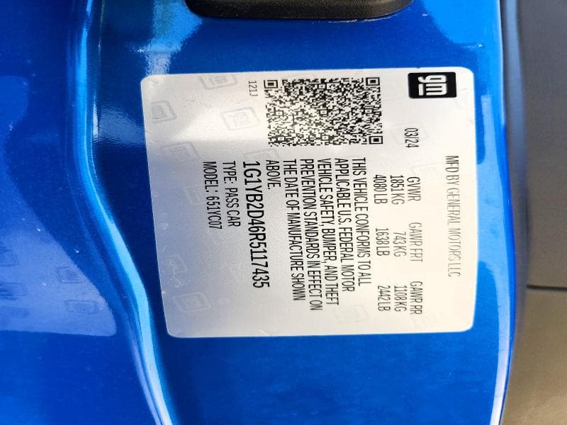 2024 CHEVROLET CORVETTE STINGRAY 2LT 12