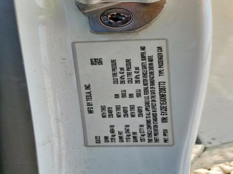 2022 TESLA MODEL 3 12