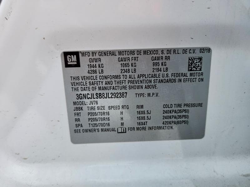 2018 CHEVROLET TRAX 1LT 13