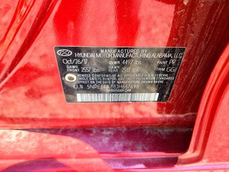 2018 HYUNDAI SONATA 12