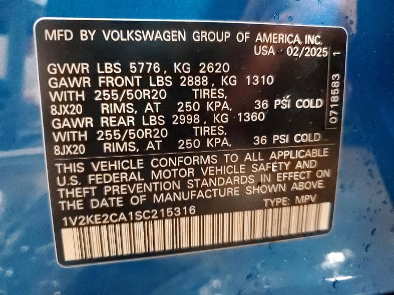 2025 VOLKSWAGEN ATLAS CROSS SPORT SE SE 13