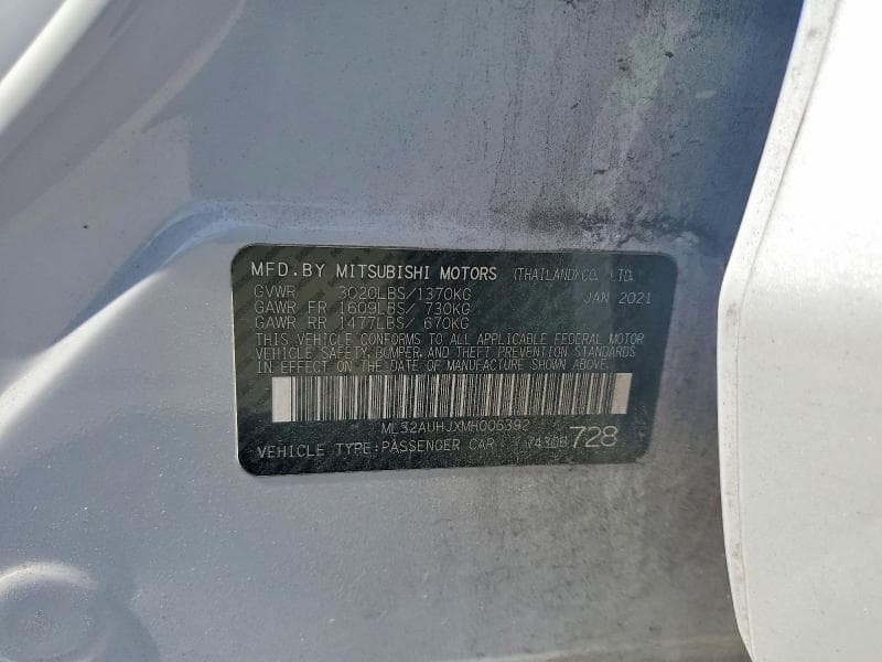 2021 MITSUBISHI MIRAGE ES 12