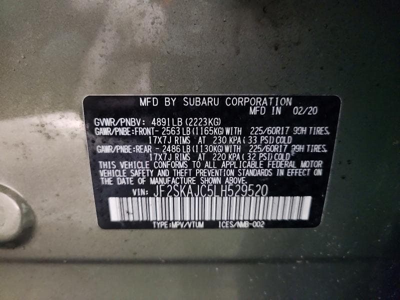 2020 SUBARU FORESTER PREMIUM 13