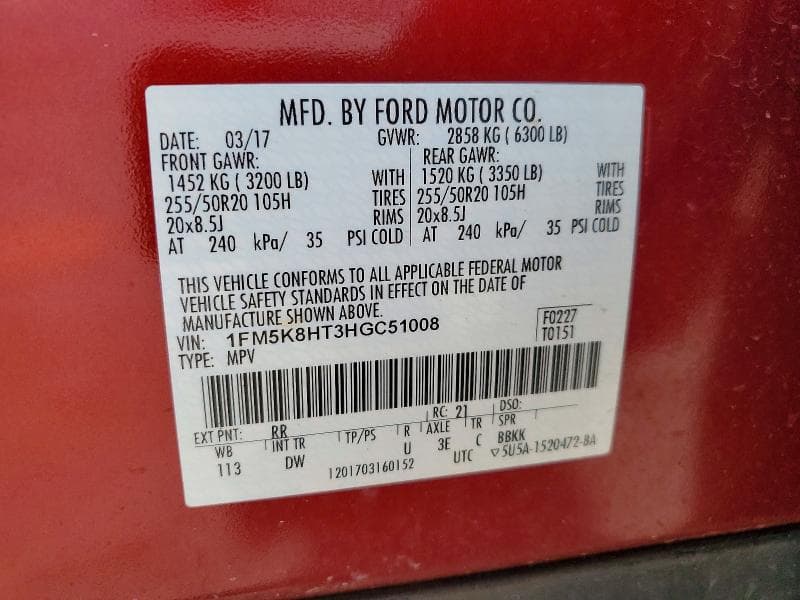 2017 FORD EXPLORER PLATINUM 14