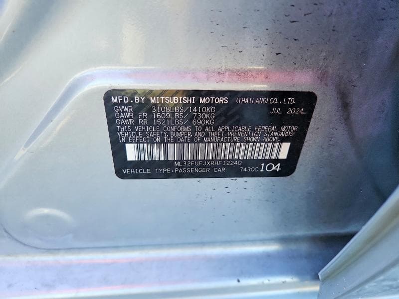 2024 MITSUBISHI MIRAGE G4 ES 12