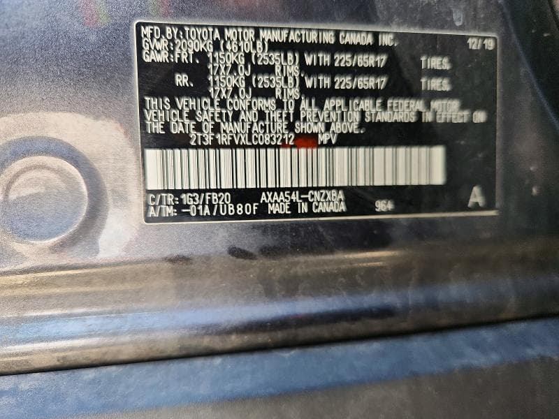 2020 TOYOTA RAV4 LE 13