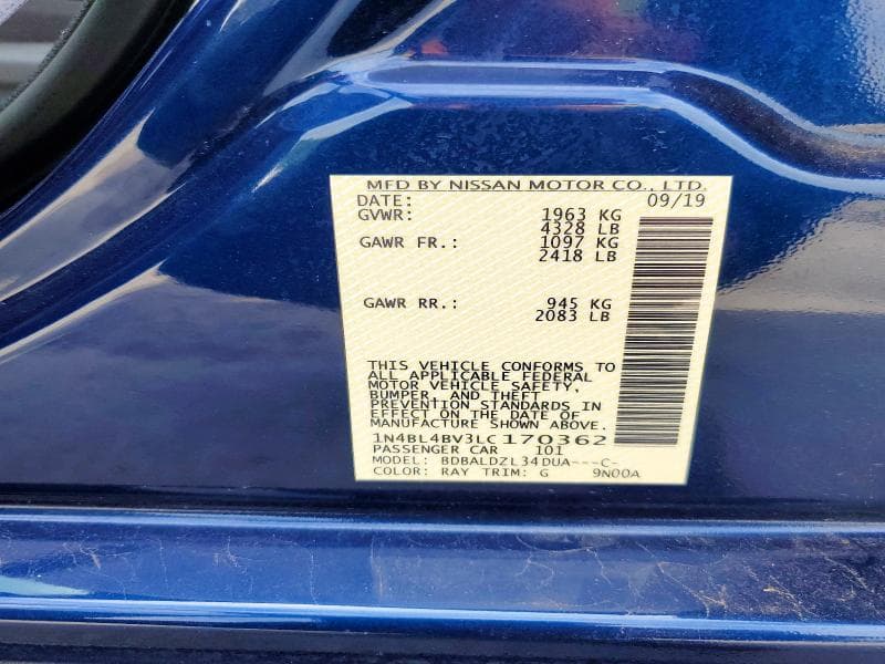2020 NISSAN ALTIMA S 13