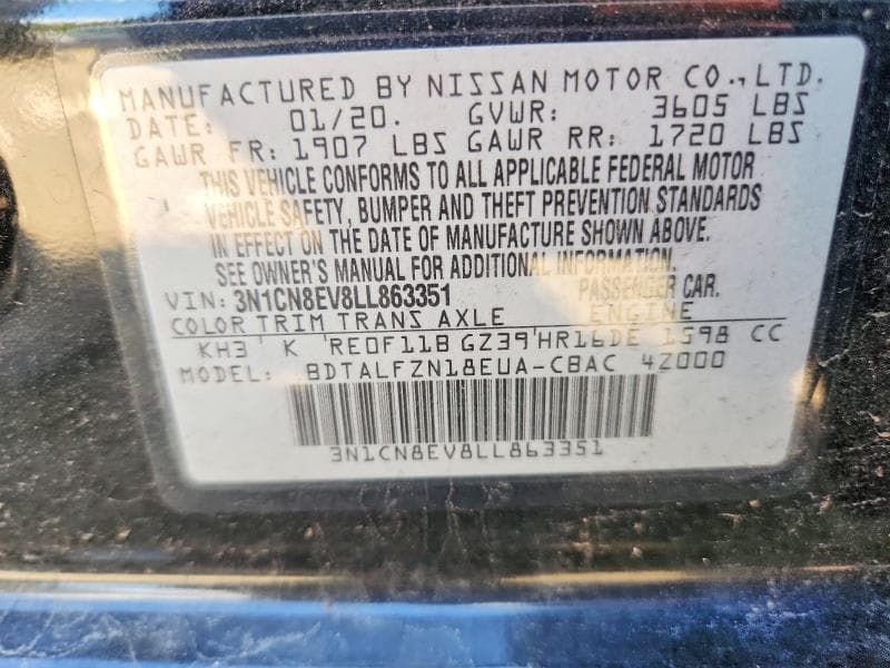 2020 NISSAN VERSA SV 12