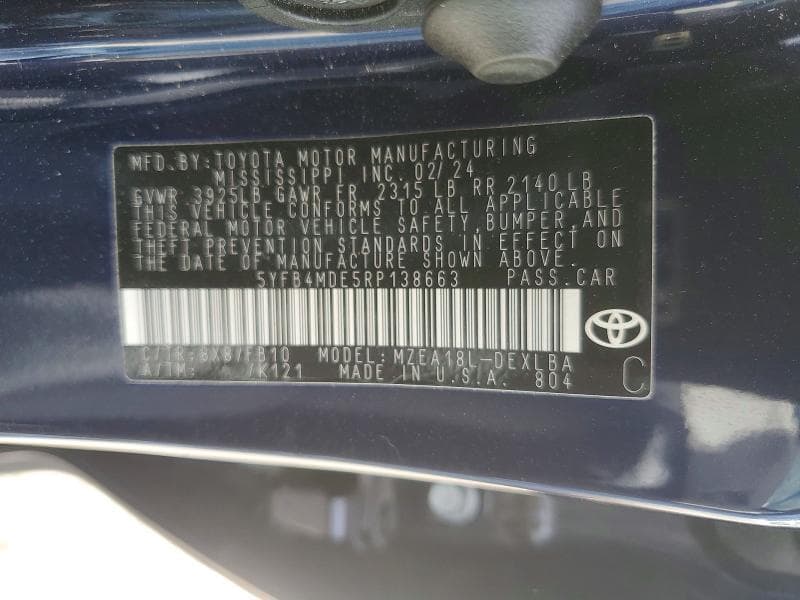 2024 TOYOTA COROLLA LE 12