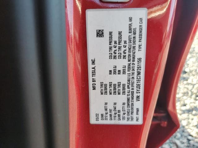 2022 TESLA MODEL 3 12