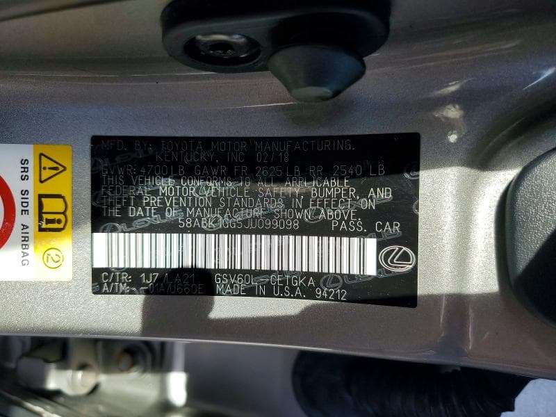 2018 LEXUS ES 350 12