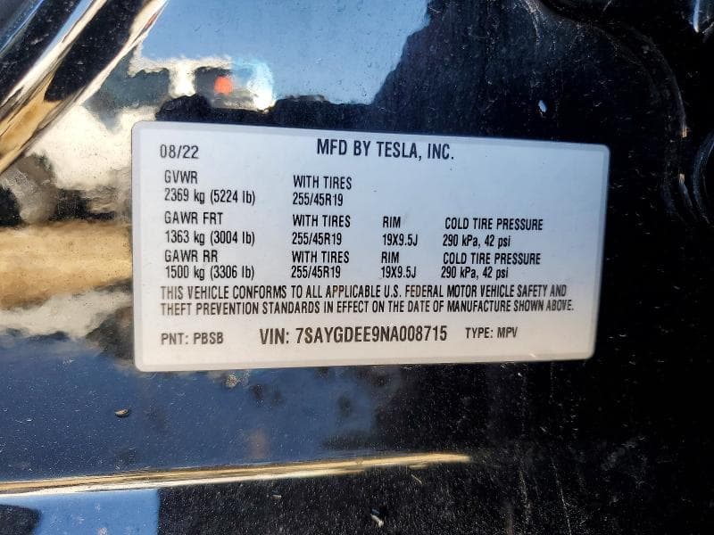 2022 TESLA MODEL Y 13