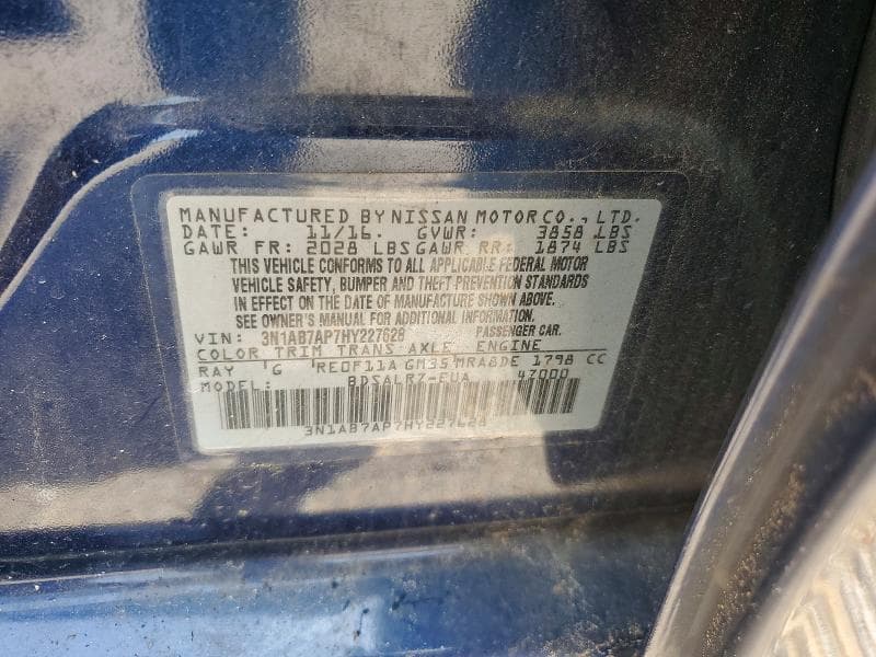 2017 NISSAN SENTRA SR 12