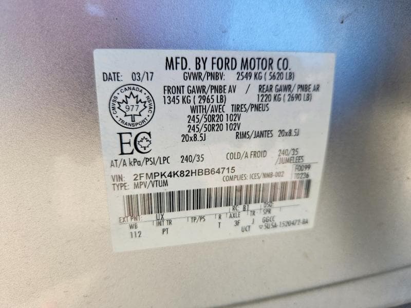 2017 FORD EDGE TITANIUM 13