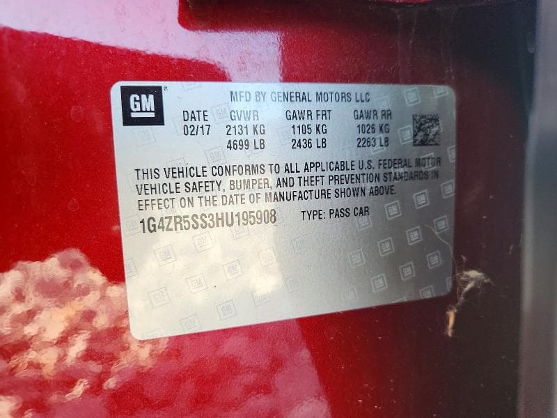 2017 BUICK LACROSSE PREMIUM 12