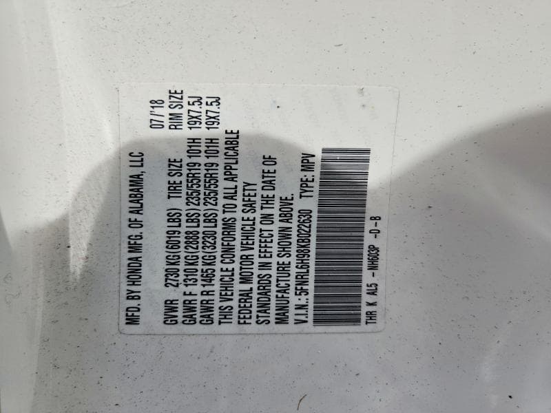 2019 HONDA ODYSSEY ELITE 12