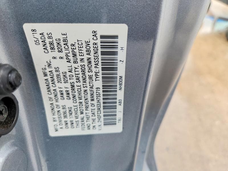 2018 HONDA CIVIC SI 12