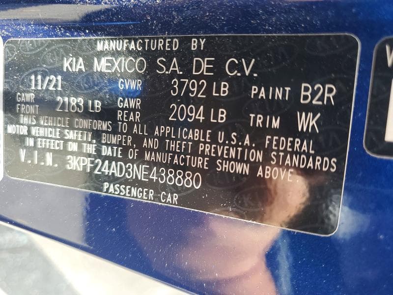2022 KIA FORTE LXS 12