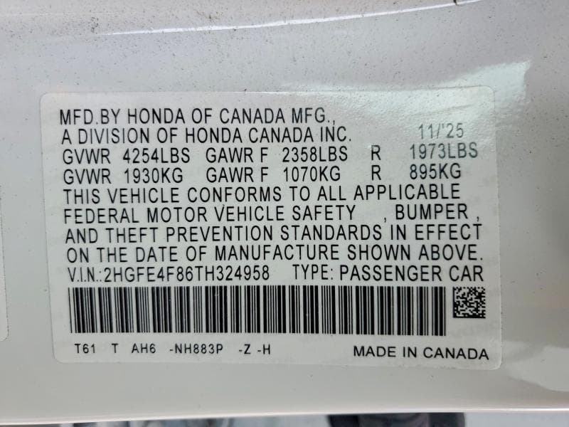 2026 HONDA CIVIC SPORT 12