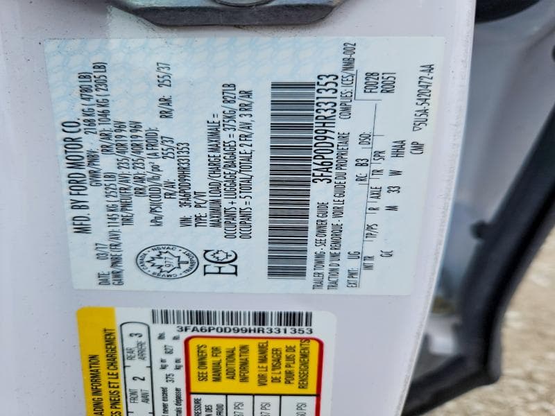 2017 FORD FUSION TITANIUM 13