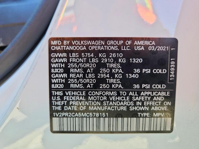 2021 VOLKSWAGEN ATLAS SE 13