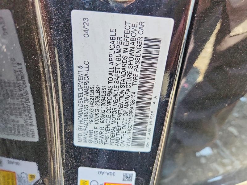 2023 HONDA ACCORD EX 12