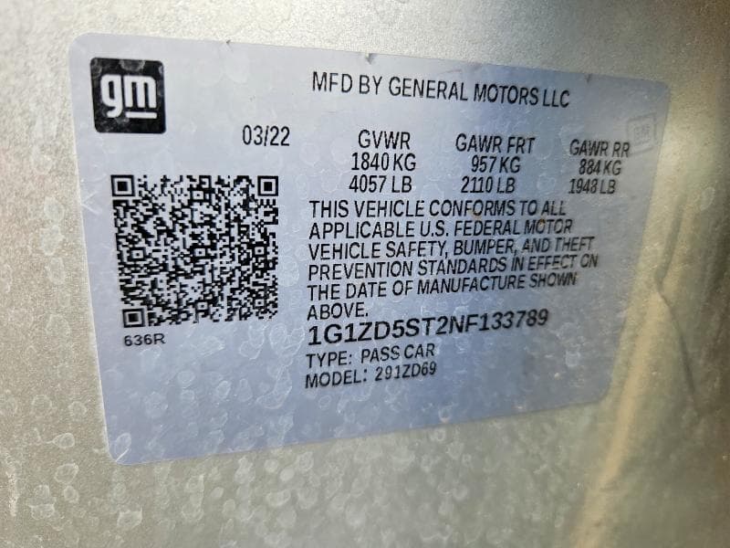 2022 CHEVROLET MALIBU LT 13