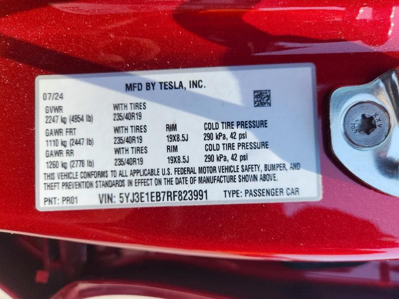 2024 TESLA MODEL 3 13