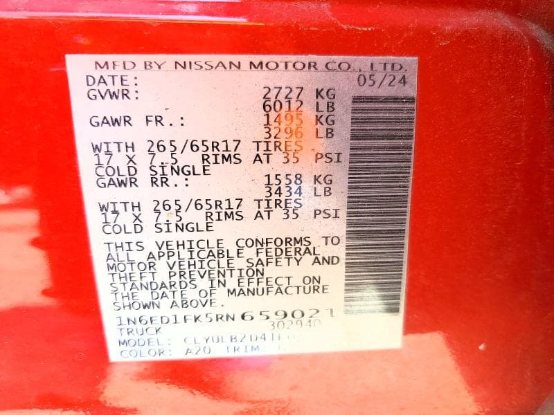 2024 NISSAN FRONTIER SV 12