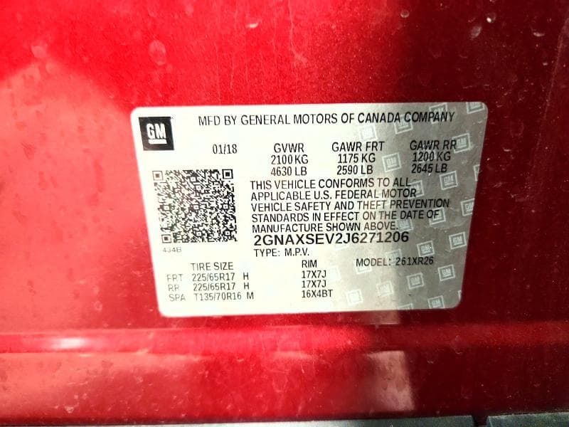 2018 CHEVROLET EQUINOX LT 12