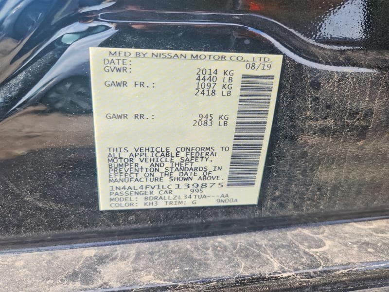 2020 NISSAN ALTIMA PLATINUM 12