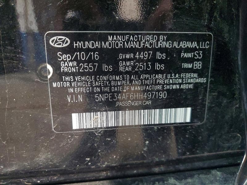 2017 HYUNDAI SONATA SPORT 12