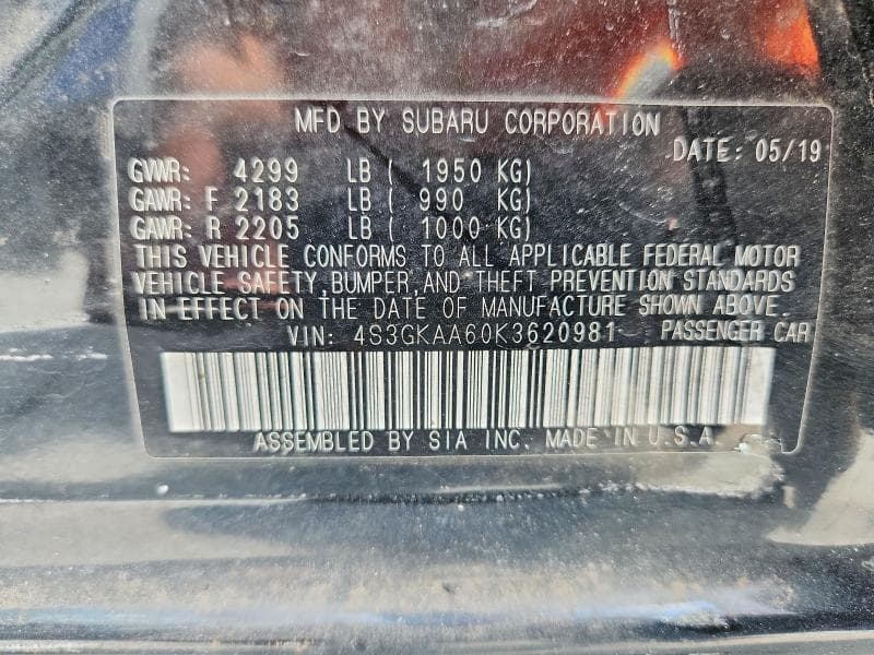 2019 SUBARU IMPREZA 12