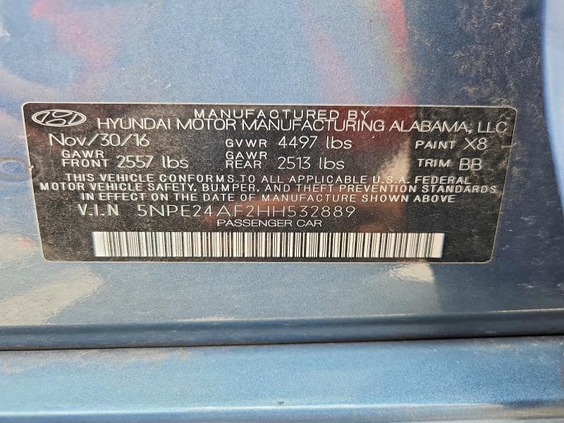 2017 HYUNDAI SONATA SE 13