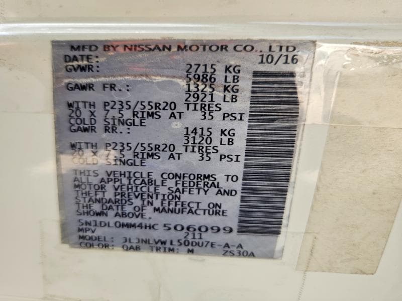 2017 INFINITI QX60 BASE 13