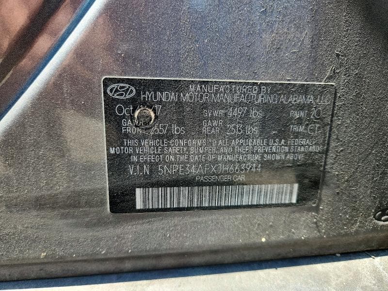 2018 HYUNDAI SONATA SEL 12
